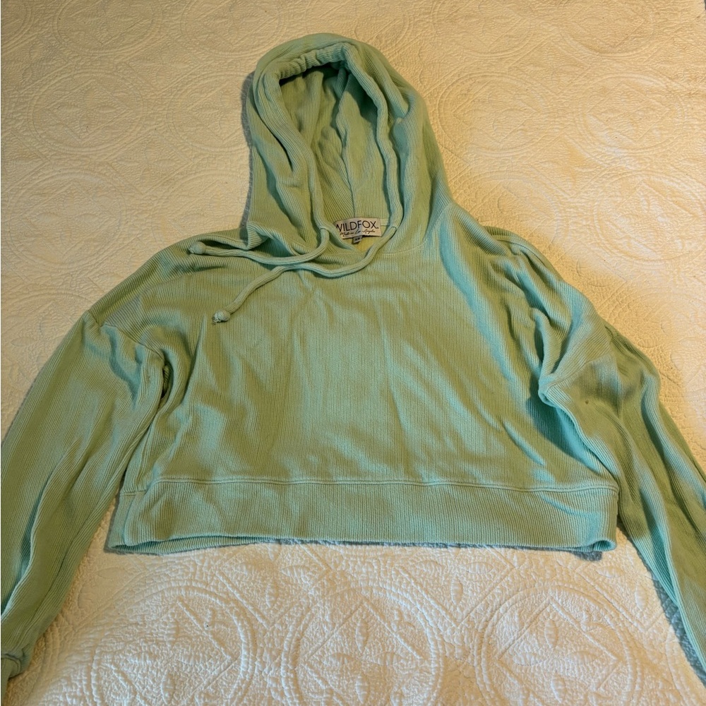 Wildfox cropped hoodie light green